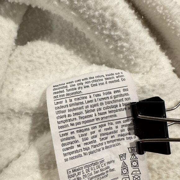 Champion Sweater Pullover Athleisure Minimalist Outdoor Cozy Fleece Ivory Small - Picture 7 of 10